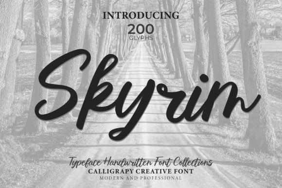 Skyrim Handwritten Font for Small Business Branding